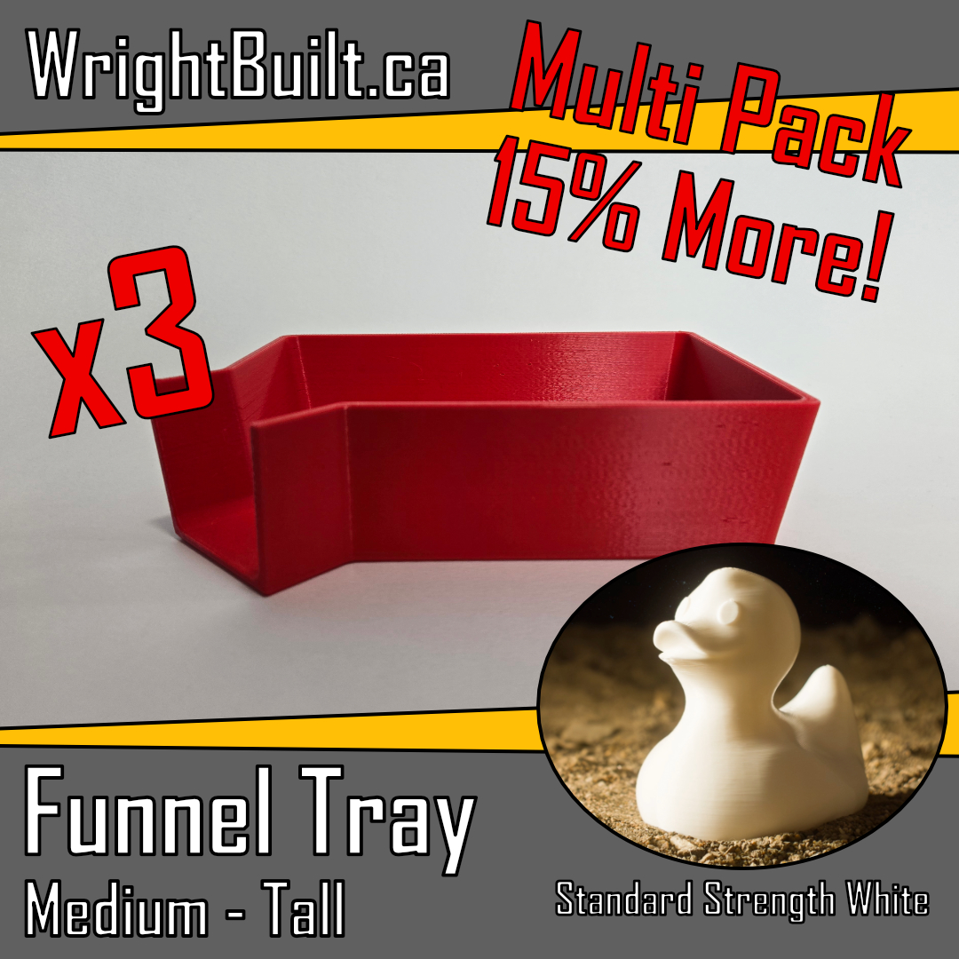 Funnel Tray - Medium & Tall - Standard Strength White Plastic - Sorting & Organizing Tool - 3 Pack